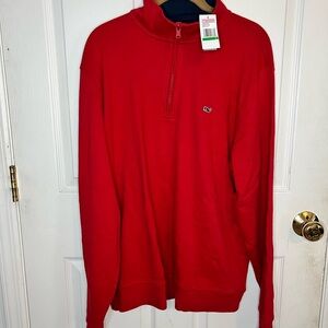 Vineyard Vines Red 1/4 Zip Sweater